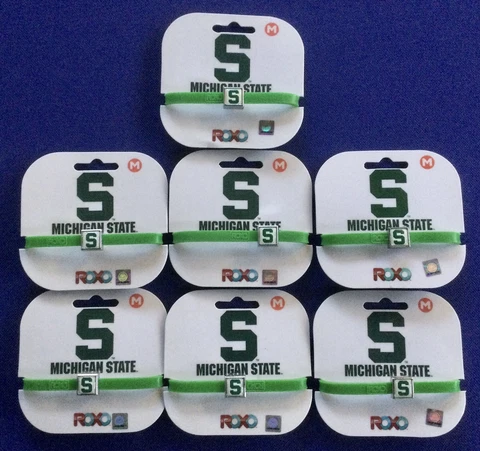 Michigan State NCAA Silicone Rubber Slide Charm ROXO Bracelet! Lot Of 7! USA! Cover