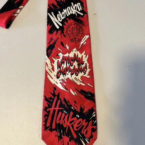 1995 Nebraska Cornhuskers National Champions Silk Tie Cover