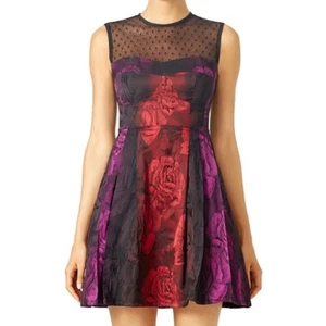 Nanette Lepore Women's Purple/Red/Black Juliet Rose Aline Sleeveless Dress size  - Picture 1 of 11