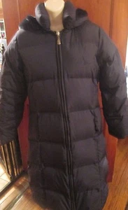 Baby Phat Puffer Long Jacket with Hood - Size M/M - Navy - EUC - Picture 1 of 12