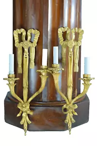 Gran aplique de pared francés cinta de madera de bronce dorado Luis XVI María Antonieta X2 - Imagen 1 de 9