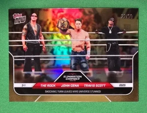 2025 Topps Now WWE Rock John Cena Travis Scott CROMO 22/50 RARO - Foto 1 di 3