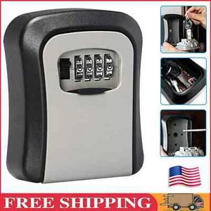 4-Digit Combination Lock Key Box Safe Storage Box Padlock Security Home Outdoor - Picture 1 of 14
