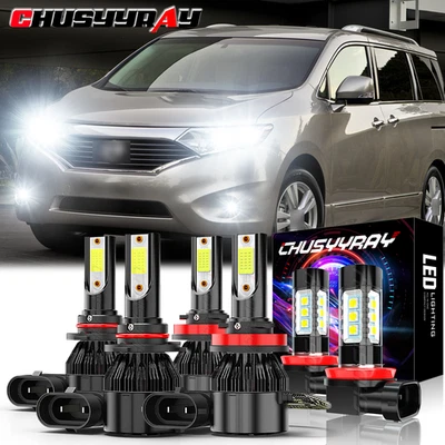 Bombilla LED alta/baja + faros antiniebla para Nissan Quest 2011 2012 2013-2017 Foto 1 de 4
