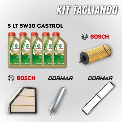 KIT FILTRI BOSCH BMW SERIE 1 118D 120D E81 E82 E87 E88 + OLIO CASTROL 5W30 LL - Immagine 1 di 4