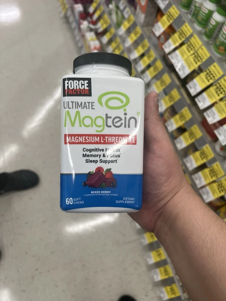 2 PACOTES Force Factor Ultimate Magtein magnésio L-treonato 60 mastigações macias - Imagem 1 de 1