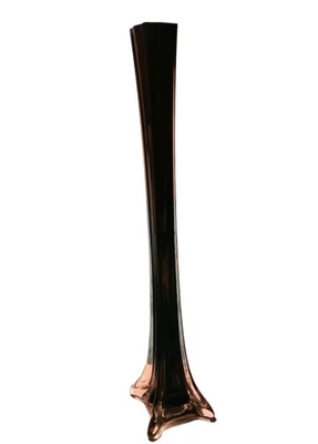 Eiffel Tower Tall Glass Vase Black & Clear Thin Flute 16 Inches Tall - Image 1 of 4