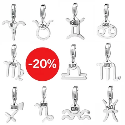 Ciondolo Donna Segno Zodiacale Acciaio Sagapò Charm Zodiaco Sagapo - Immagine 1 di 2