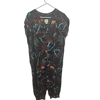 Macacão Anthropologie Maeve estampa de folha colorido abstrato floral tamanho M - Imagem 1 de 4