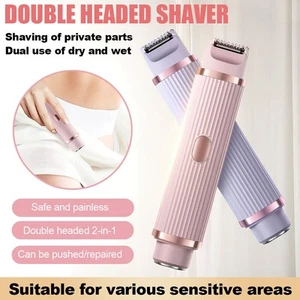 2 In 1 Waterproof Dual-Head Razor Electric Shaver Women Bikini Trimmer Tool - Picture 1 of 19