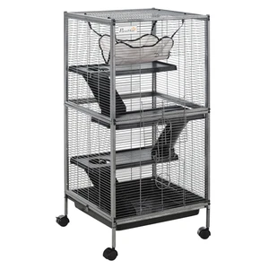 Jaula enrollable para animales pequeños para chinchillas hurones gatitos con plataforma bandeja de rampa - Imagen 1 de 9