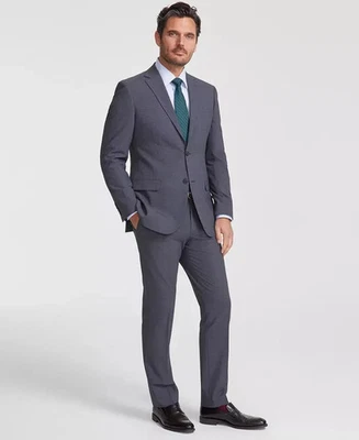 $395 BRAND NEW DKNY Mens 38R Solid Charcoal Gray 2 Piece Suit With Pants 31x32 - Image 1 of 4