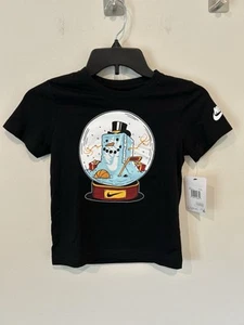 Nike Little Boys Snowglobe Tee Black Size 7 - Picture 1 of 3