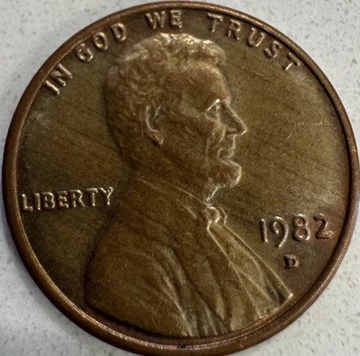 1982 D 3.1g LINCOLIN MEMORIAL CENT DDO,RPM,LARGE DATE AND IMPROPER ALLOY MIX #27 - Image 1 of 2