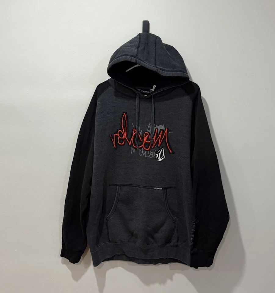 Vintage Y2K Volcom Skater Hoodie Grey Size Large - Image 1 of 3