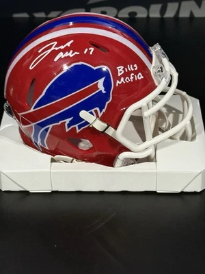 Minicasco firmado por Josh Allen “Bills Mafia” Buffalo Bills QB Beckett certificado de autenticidad Foto 1 de 2
