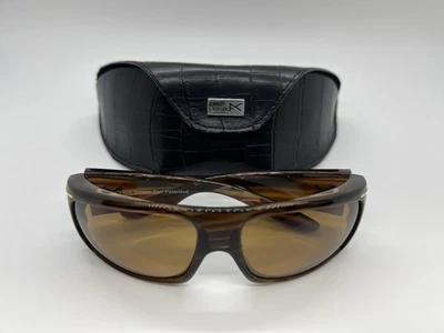 Vintage Anon/Burton Rico Sunglasses - Brown Tortoise, Amber lens Gold w/ case - Image 1 of 4