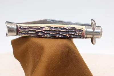 Navaja de Bolsillo Vintage Colonial, Manual, Junta Deslizante, Patrón Stiletto Mangos Foto 1 de 4