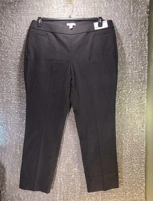 Liz Claiborne Pants Women's 16W Gray Lisa Straight Pull On Stretch Slimming NWT - Image 1 of 4