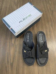 Sandali Flexus By Spring Step donna 9 slip on Carrie-BP pelle nera Italia - Foto 1 di 5