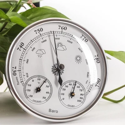 3 in 1 Barometer Indoor Outdoor Wall Decor Easy Read Compact Weather Station - Image 1 of 4