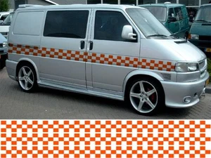 6m CHECKER FOR VITO T5 TRAFFIC VIVARO SPRINTER VAN GRAPHICS DECALS STICKERS - Picture 1 of 2