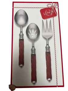 Lenox 3-teiliges Servierset Holiday Jewel Spirale große Gabel Löffel Neu mit Karton 878975 - Bild 1 von 3