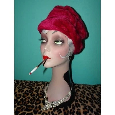 De colección Fucsia Rosa Emperatriz Turbante Estilo Clochet Sombrero Pinup Retro Rockabilly Foto 1 de 4