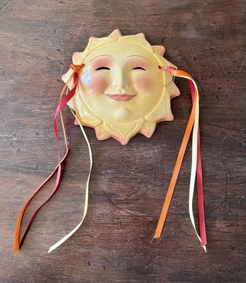 Clay Art San Francisco Ceramic Wall Mask Vintage 1990’s Sunny Sun - Image 1 of 2