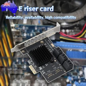 PCI Express 1X to SATA3.0 6 Port Riser PCI-E X1/X4/X8/X16 PCI-E Extenders - Zdjęcie 1 z 8