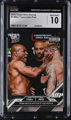 2024 Topps Now Boxing Mike Tyson/Jake Paul #3 CGC 10 - Image 1 of 2