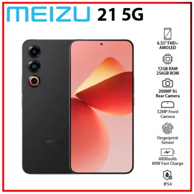 (New) MEIZU 21 5G 12GB+256GB BLACK Dual SIM Unlocked Android Cell Phone - Image 1 of 3
