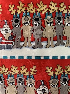 Галстук American Greetings Christmas Santa Reindeer футбольный шелковый галстук 2006 - Изображение 1 из 3