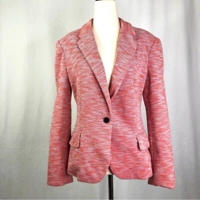 Blazer de punto Cartonnier Anthropologie rosa teñido espacial M Foto 1 de 4