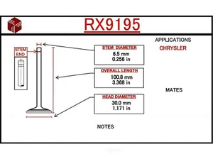 ITM RX9195 Engine Exhaust Valve QUANTITY DISCOUNT AVAILABLE #22 - Picture 1 of 1