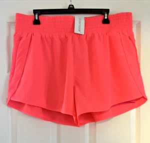 ROSVIGOR WOMEN'S HOT PINK ACTIVEWEAR ELASTIC WAISTLINE SHORTS W/ ZIPPERS XL NWT - Picture 1 of 4
