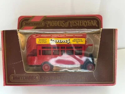 Matchbox Y-25 S  Type AG Omnibus Double Decker 1910 London Bus Schweppes - 1982 - Image 1 of 2