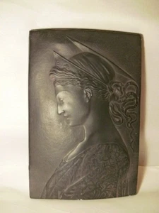 HERMOSO PERFIL DE MUJER ROMANA EN NEGRO POR FACSÍMILIES LTD CHALK WARE 1987 EE. UU. - Imagen 1 de 13