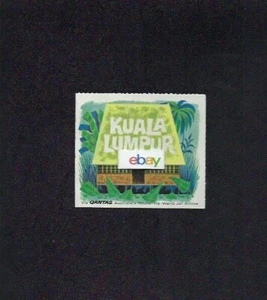 QANTAS AIRWAYS KLEBESTIL GEPÄCKETIKETT STADT KUALA LUMPUR MALAYSIA 1961 - Bild 1 von 1