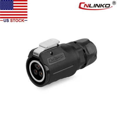 CNLINKO 3 Pin M16 Size Power Circular Industrial Connector Female Plug Outdoor  - Image 1 of 4
