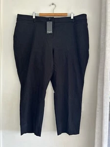 Basque Pants Womens 24 W Black Dress Trousers Skinny Leg Slim Crop Career Office - Picture 1 of 13
