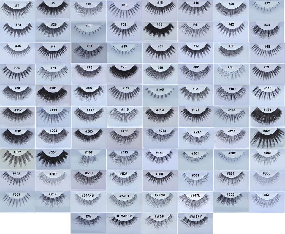 6 pares de pestañas postizas CREMA 100 % cabello humano todos los estilos  Foto 1 de 1