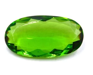 Lab Created Peridot Oval Cut Loose Gemstone 25x47 MM For Pendant Making P-2797 - Picture 1 of 6