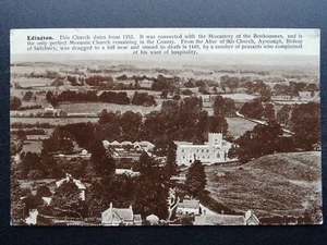 Wiltshire EDINGTON Kirche & Panoramablick um 1920 RP Postkarte von R. Wilkinson - Bild 1 von 2