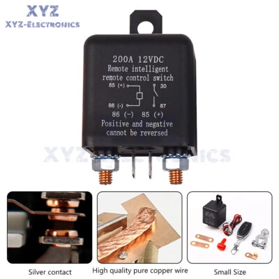 DC12V 200A Universal Car Relay Wireless Remote Control Switch Automotive Relay - Image 1 of 4