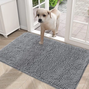 Dog Door Mat for Muddy Paws, Absorbs Moisture and Dirt, Non-Slip Washable Mat, Q - Picture 1 of 12