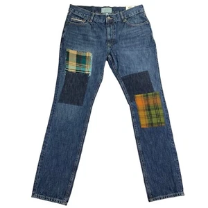 Sun + Stone Mens Edgar Slim Fit Patchwork Jeans Blue 34 - Picture 1 of 7