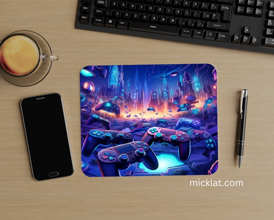 Mouse Pad  019 "Game18" - Blue/Purple  MICKLAT Computer Gift Accessories - Image 1 of 1