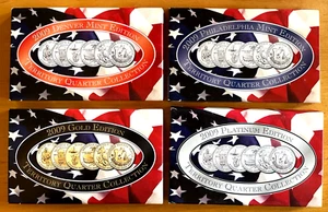 2009 US MINT STATE QUARTER COLLECTION PHILADELPHIA DENVER PLATINUM GOLD EDITION - Picture 1 of 2