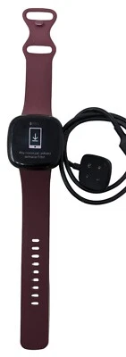 Fitbit Versa 3 Activity Tracker - Burgundy Strap / Aluminum  - Image 1 of 4
